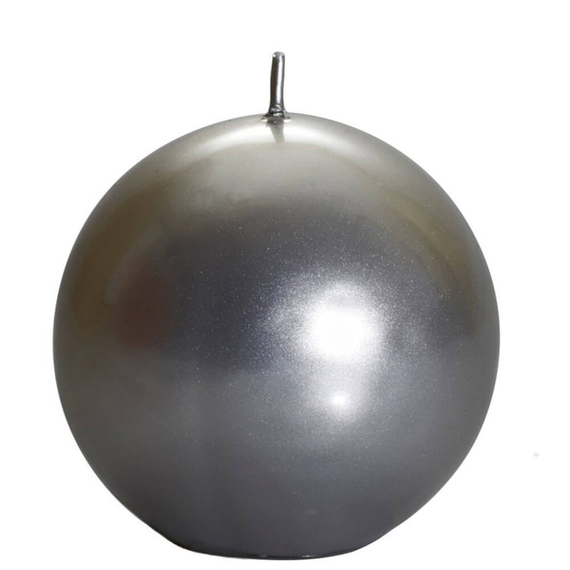 Papeterie Berlin Graziani Objekt-Kerze BOWLING silber Hochglanz 15cm