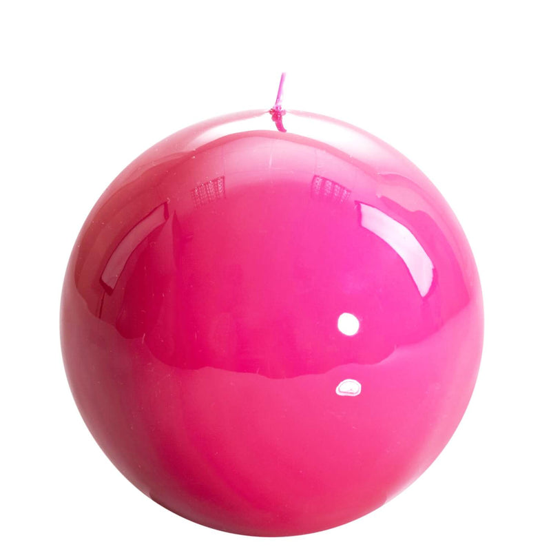 Papeterie Berlin Graziani Objekt-Kerze BOWLING magenta in Hochglanz 15cm