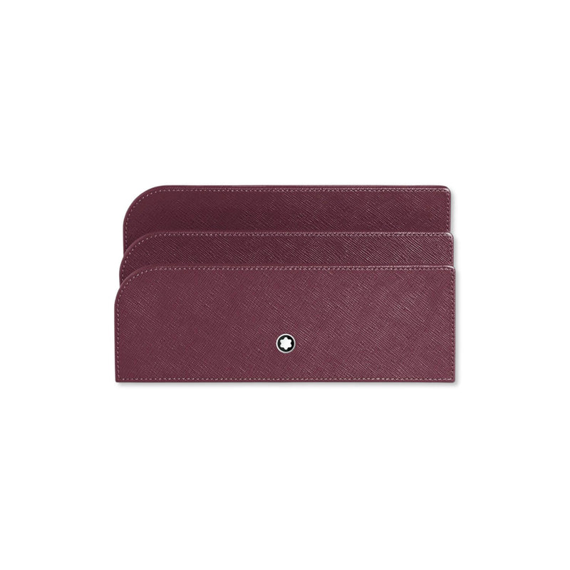 Brief- und Postkartenhalter Leder Saffiano-Prägung cassis