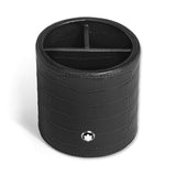 Stiftehalter rund Leder Krokoprägung Schwarz