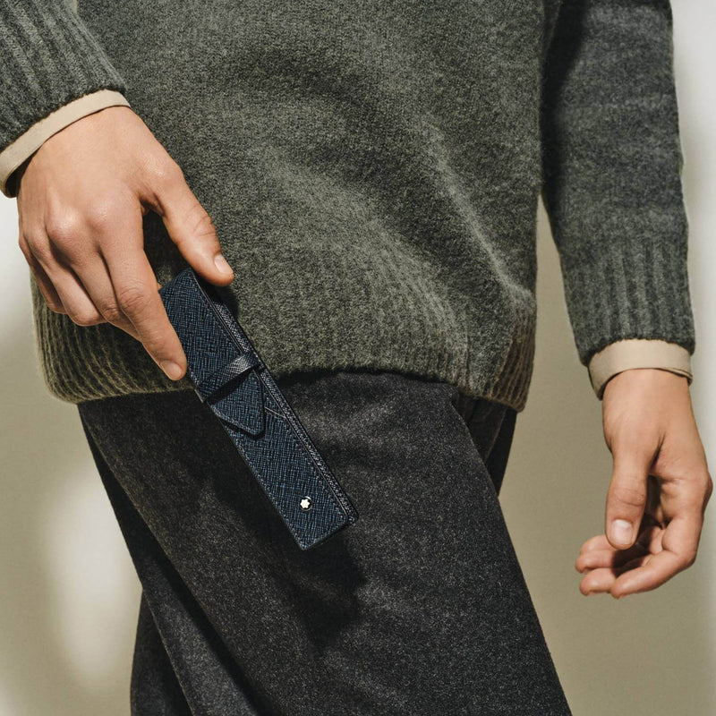 Sartorial Etui für 1 Schreibgerät Tweed Blau