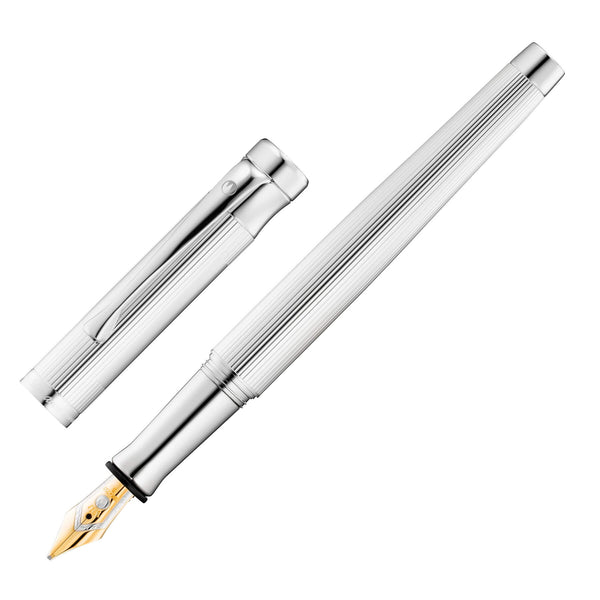 TANGO Linien-Design Füllfederhalter Silber Goldfeder