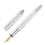 POCKET Füllfederhalter Linien-Design silber Goldfeder