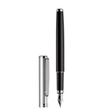 Design01 Faden-Guillochierung Füllfederhalter Schwarz Platin