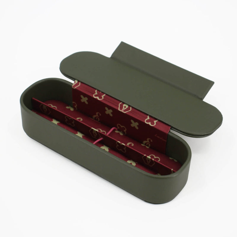 2er Lederetui NOOK Moos Grün/Bordeaux