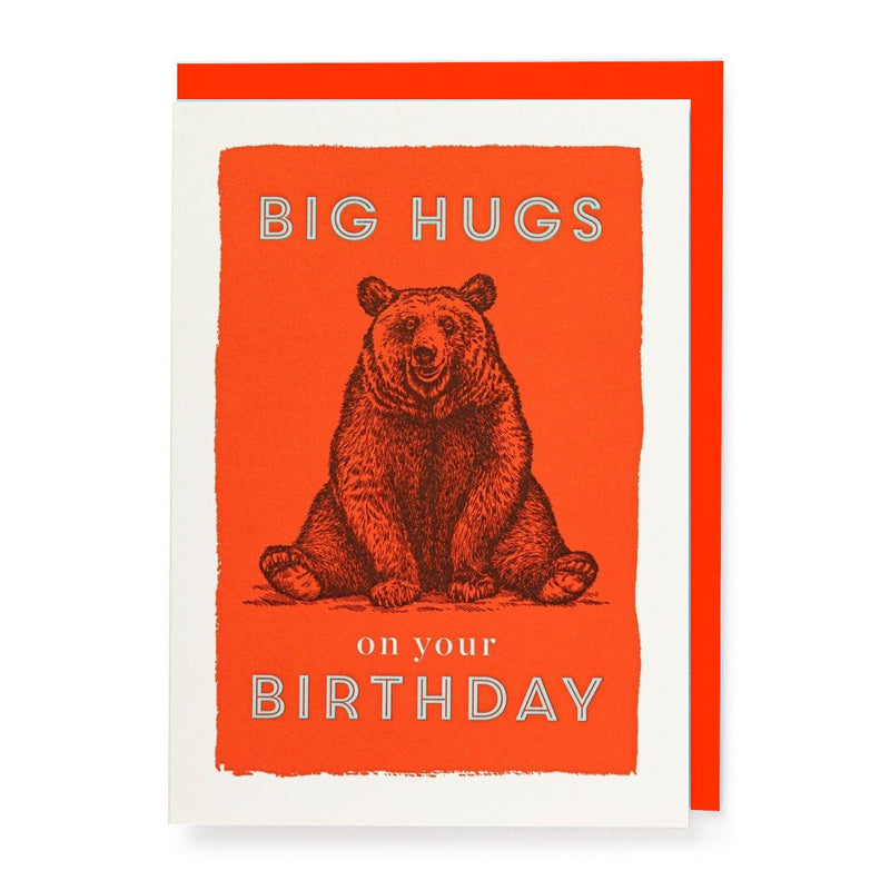BIG HUGS ON YOUR BIRTHDAY... 12.5x16.5cm mit Kuvert
