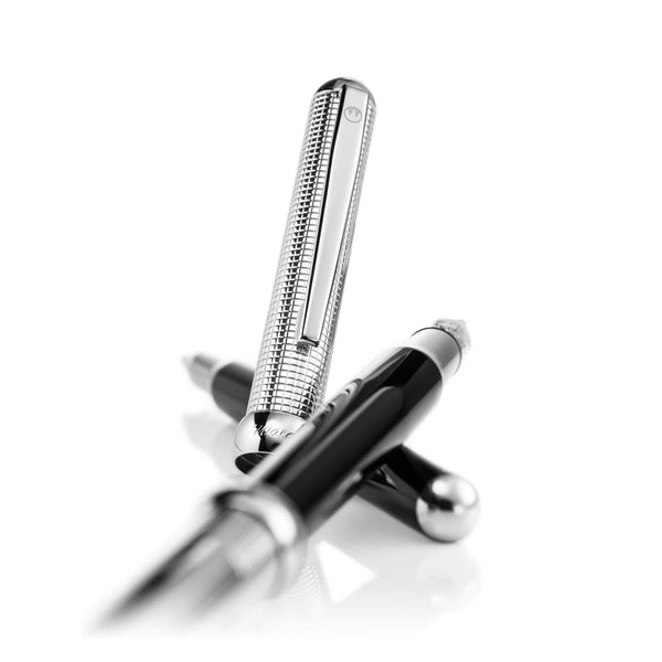 CHESS Kugelschreiber Pyramid-Design Silber-Lack schwarz