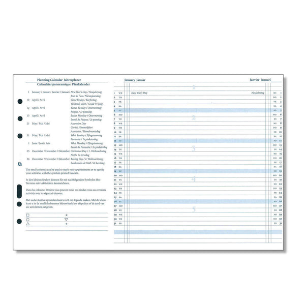 2026 Executive/A5 Kalendereinlage Jahresplaner Weiß