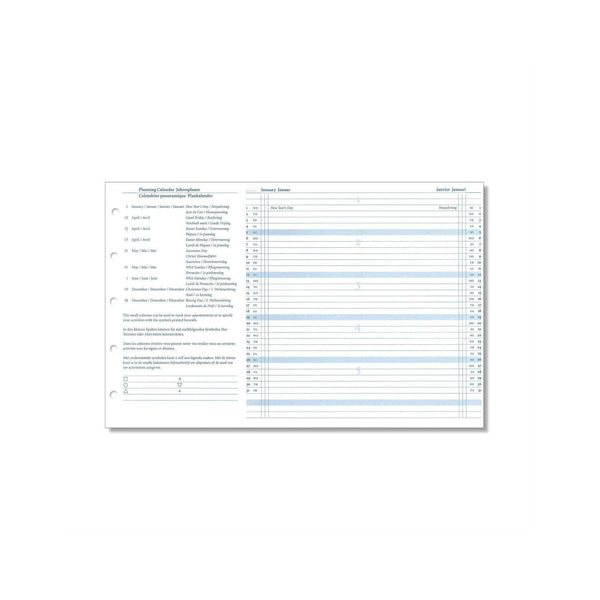 2027 Mini Kalendereinlage Jahresplaner Weiß