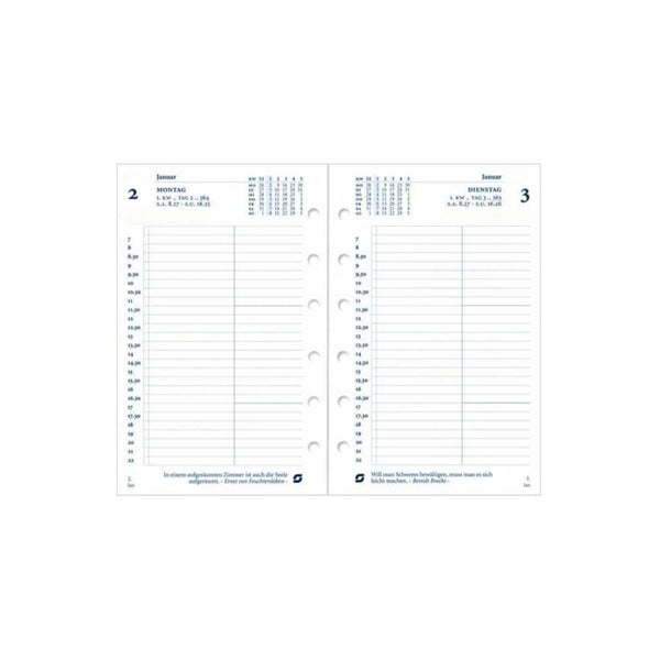 2026 Senior Kalendereinlage 1 Tag/1 Seite Weiß Deutsch