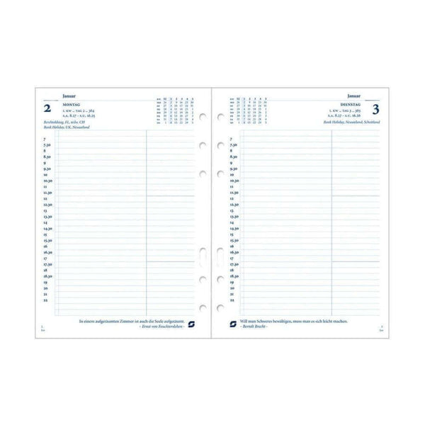 2026 Standard Organizer Jahresbox 1 Tag/1 Seite Weiß Deutsch