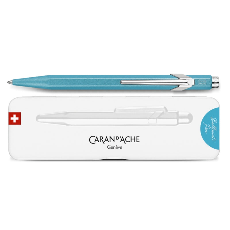 849 Metall Kugelschreiber COLORMAT-X TÜRKISBLAU mit Etui