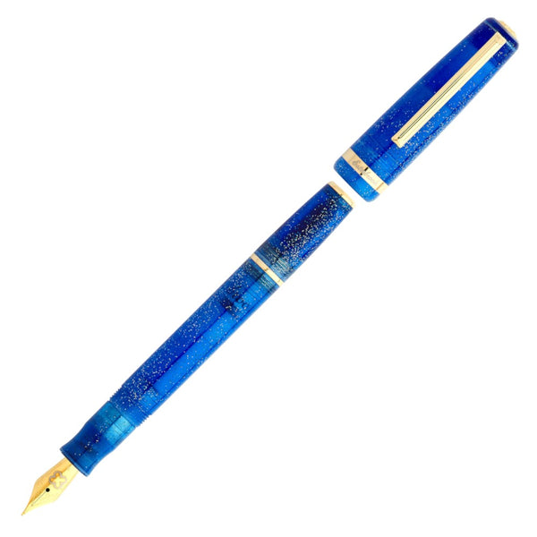 JR Pocket Pen Paradise Fantasia Blue Sparkle Gold Trim Füllfederhalter
